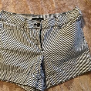 White House Black Market Black & White Pinstripe High-Waist Shorts